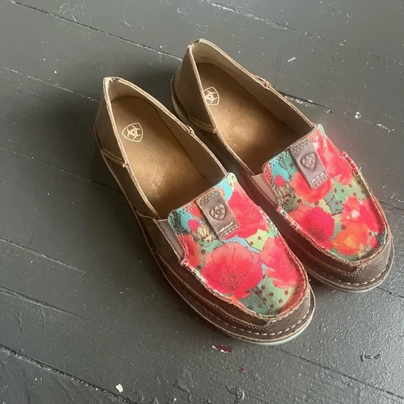 Ariat Floral Brown Loafers - Picture 2 of 7